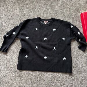 Philosophy Black Crewneck Sweater with White Stars